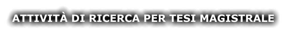 ATTIVITÀ DI RICERCA PER TESI MAGISTRALE