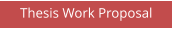 Thesis Work Proposal